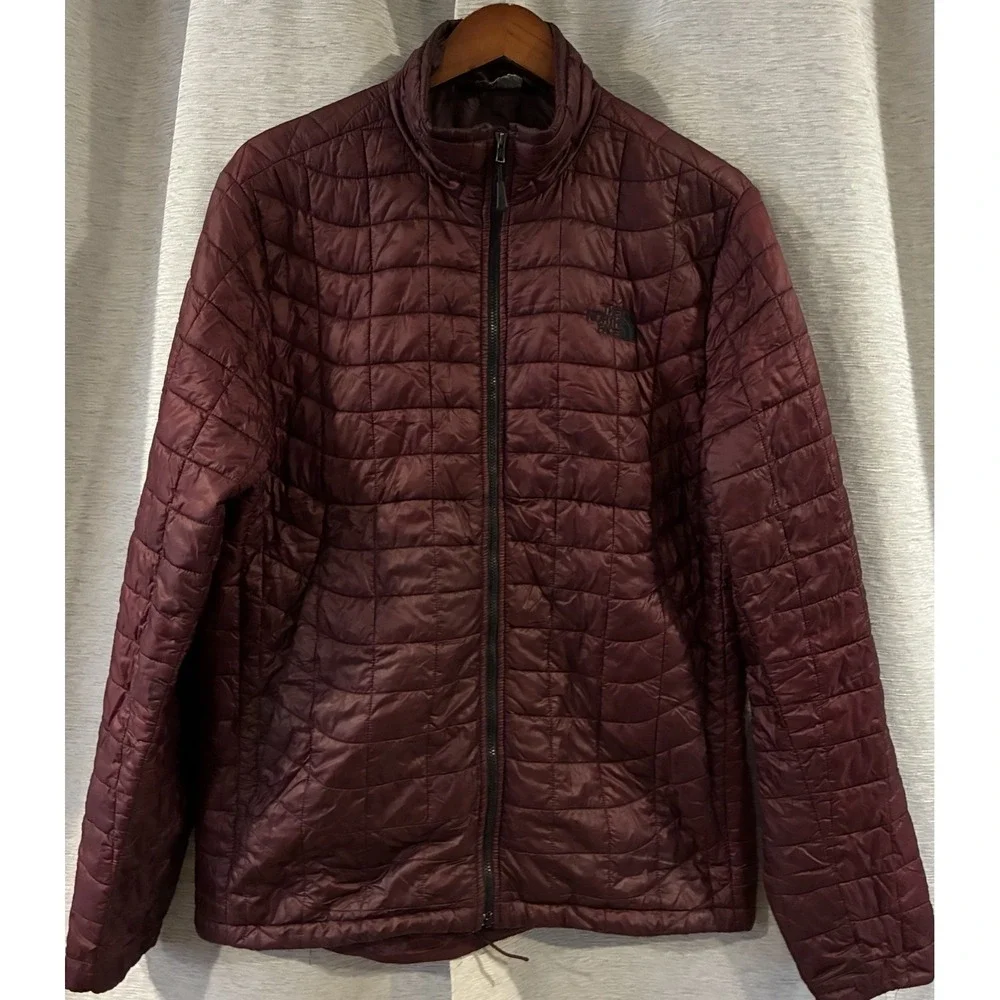 North Face Jacket Mens‎ Medium Red Thermoball Puffer Quilted Insulated Packable